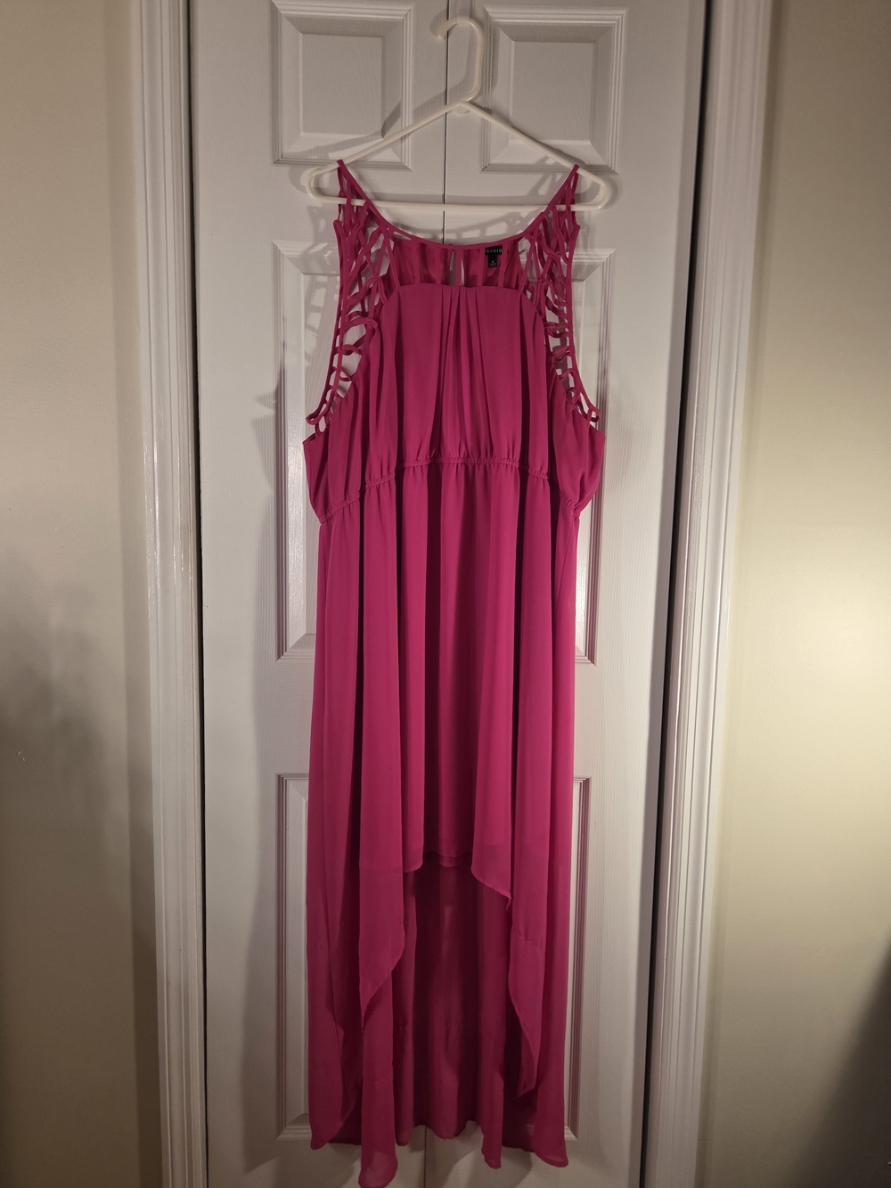torrid Hot Pink High-Low Sleeveless Dress with Ladder Strap Detail
